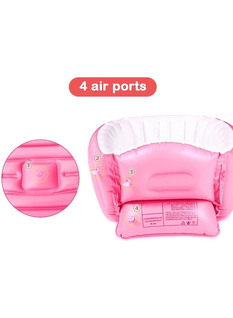 MeetuBaby Baby Inflatable Bathtub Anti-Slip Kid Infant Toddler Soft Foldable Shower Pool Travel Air Bath B(for 0-3 Years) - Image 2